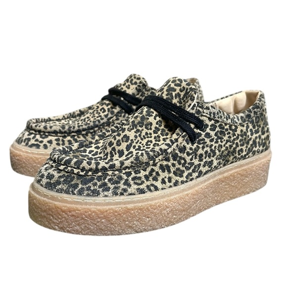 Hush Puppies Shoes - Hush Puppies Womens Sz 6.5 Bridget Animal print Leopard Suede Platform Sneakers